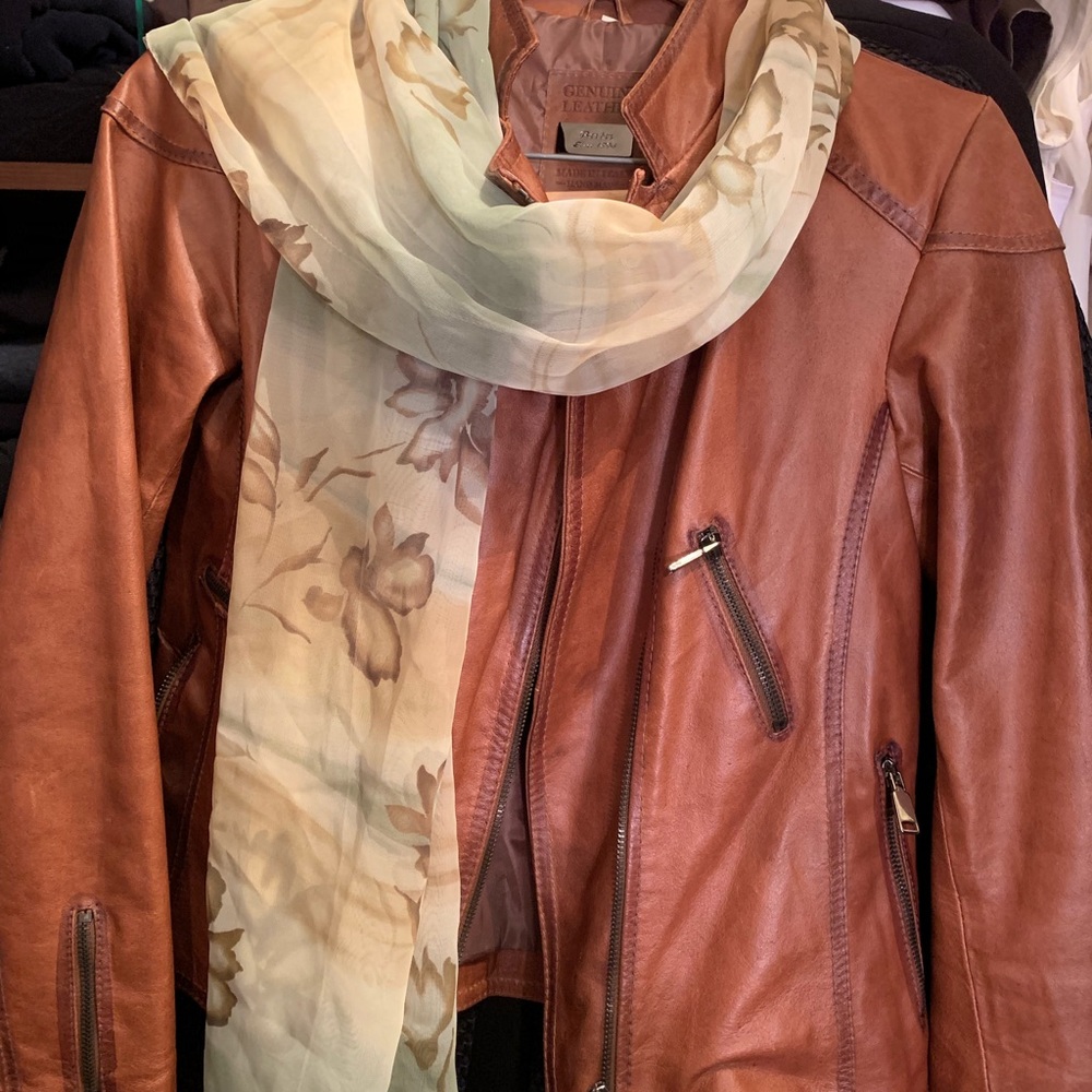 Leather Tan Jacket - Women’s Size Small